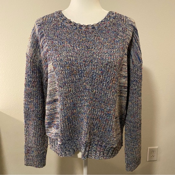 Rails Anthropologie Elsa Speckled Blue Long Sleeve Sweater - Picture 2 of 14